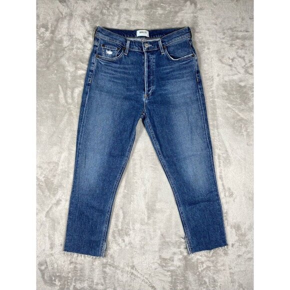 AGOLDE Nico High Rise Skinny Jeans - Button Fly - Dark Wash - Made in USA -27 - Picture 1 of 14